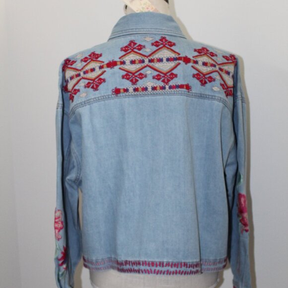NWT Johnny Was Biya 3JWorkshop JWLA Embroidered Denim Jean Jacket Talulla - Picture 5 of 7